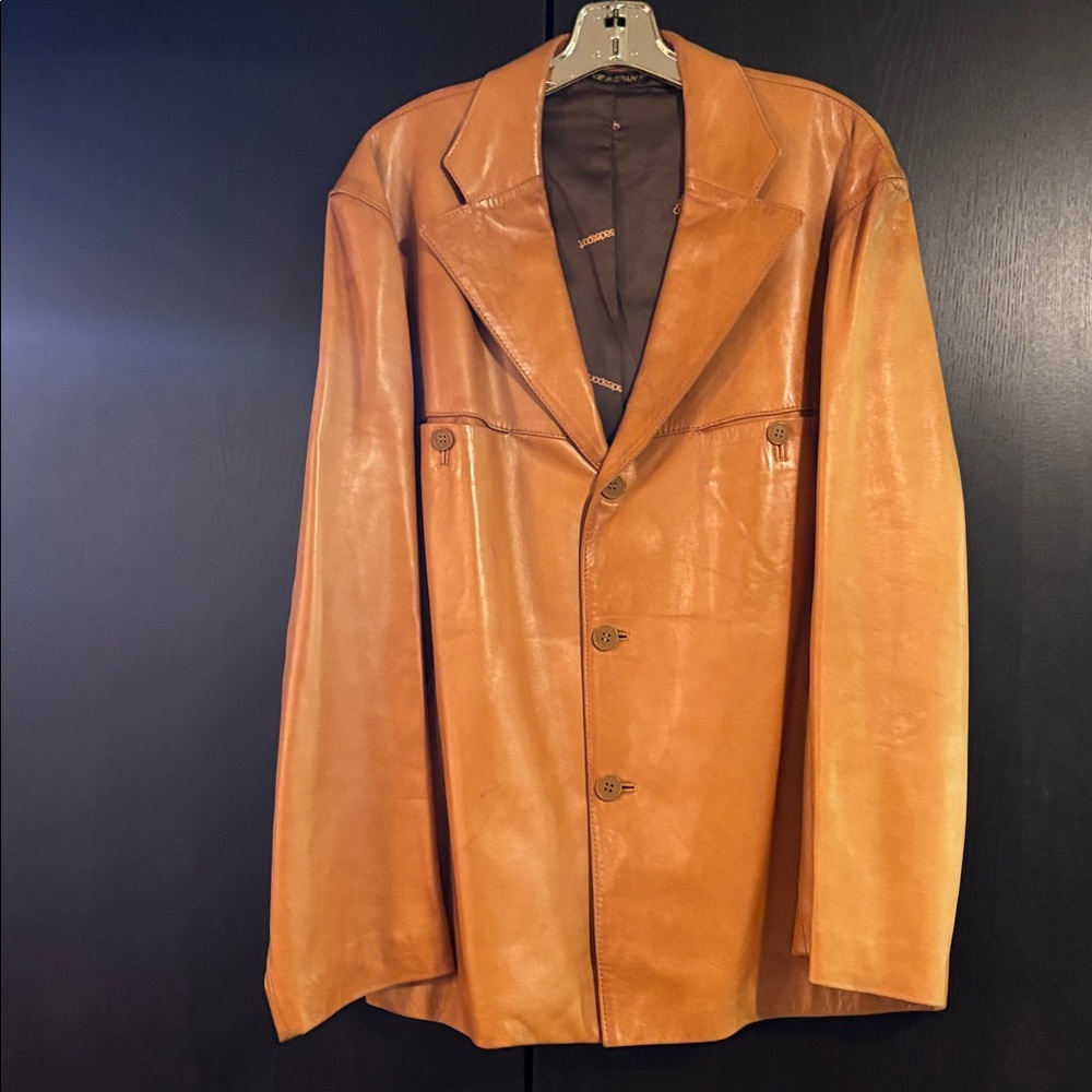 Casadesport Vintage Tan Leather Blazer